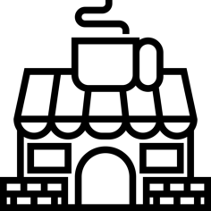 Coffee Shop Outline Svg File, Free Vectors File